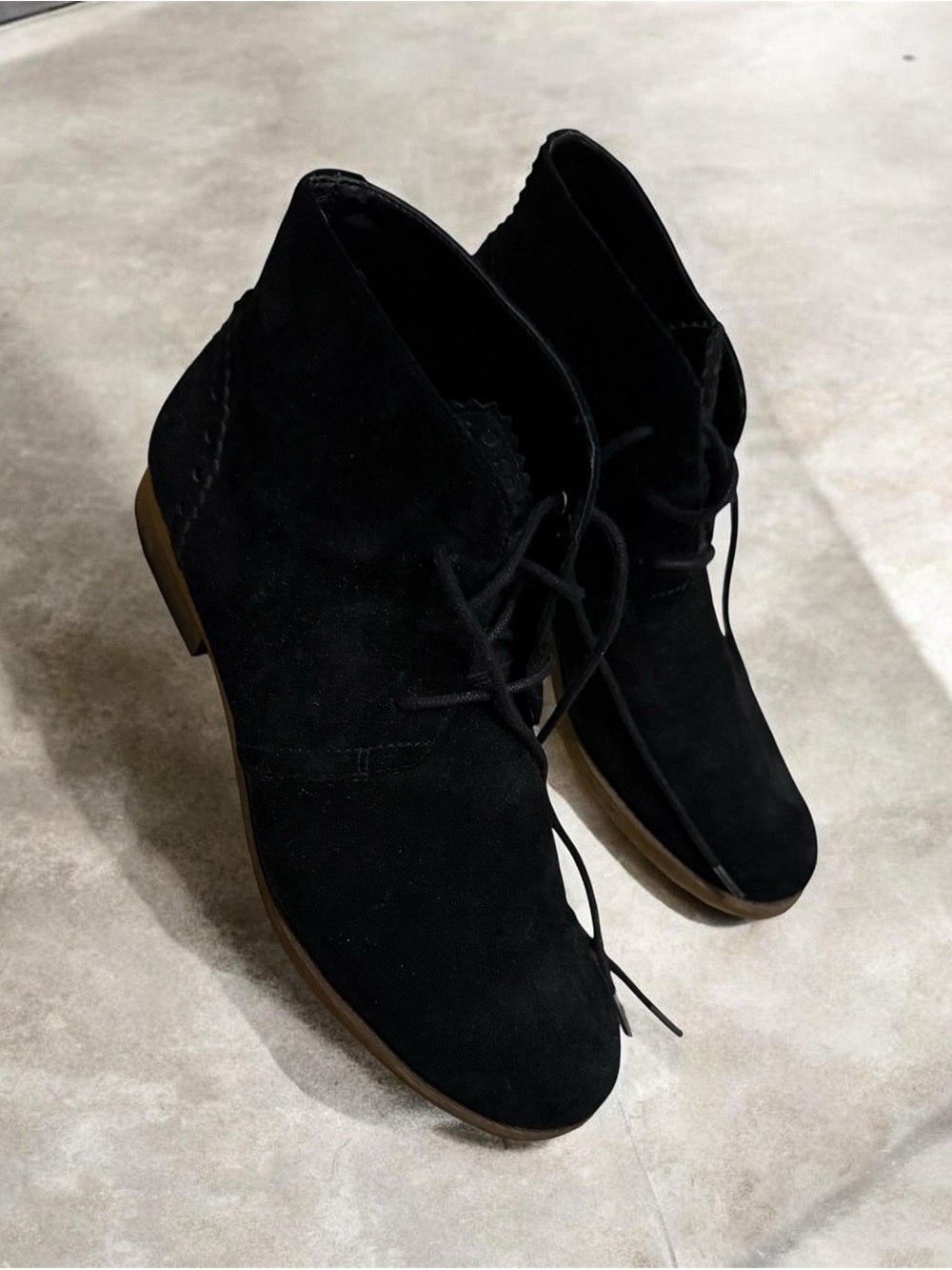 Women’s  Black Suede Lace-Up Bootie